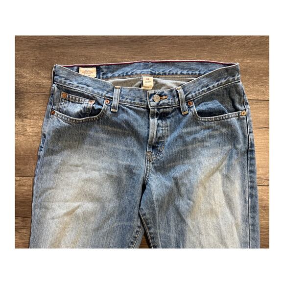 Vintage Abercrombie &‎ Fitch Button Fly Flare Frayed Hem Jeans Sz 6L (31 inseam) - Picture 2 of 9